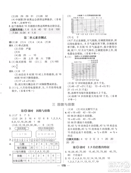 南方出版社2022核心素养天天练五年级下册数学苏教版参考答案 南方出版社2022核心素养天天练五年级下册数学苏教版参考答案