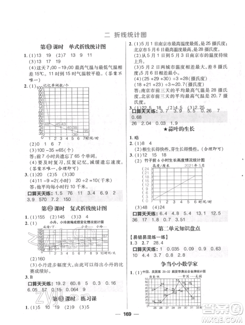 南方出版社2022核心素养天天练五年级下册数学苏教版参考答案