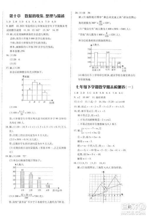 延边大学出版社2022本土攻略七年级下册数学人教版参考答案 延边大学出版社2022本土攻略七年级下册数学人教版参考答案