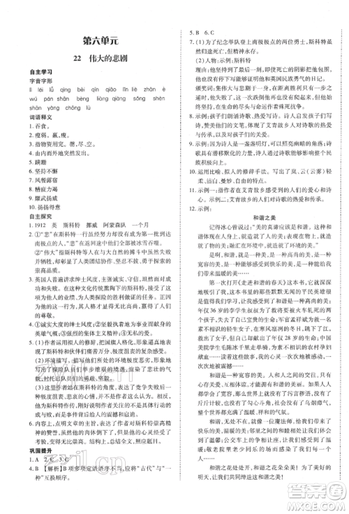 延边大学出版社2022本土攻略七年级下册语文人教版参考答案