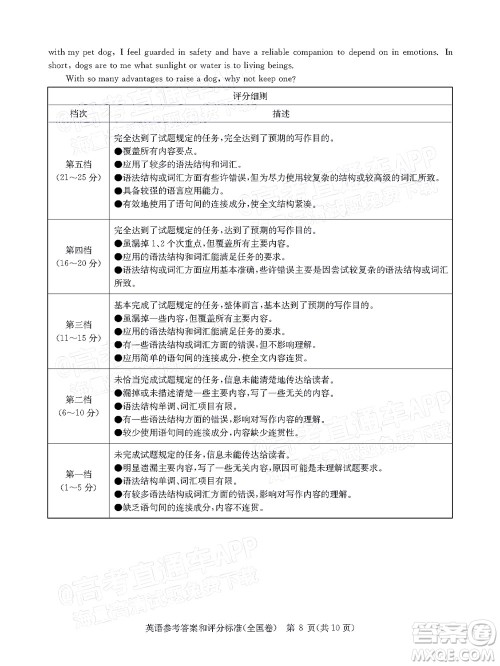 华大新高考联盟2022届高三4月教学质量测评英语试题及答案