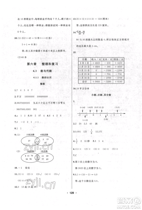 延边人民出版社2022试题优化课堂同步六年级下册数学人教版参考答案