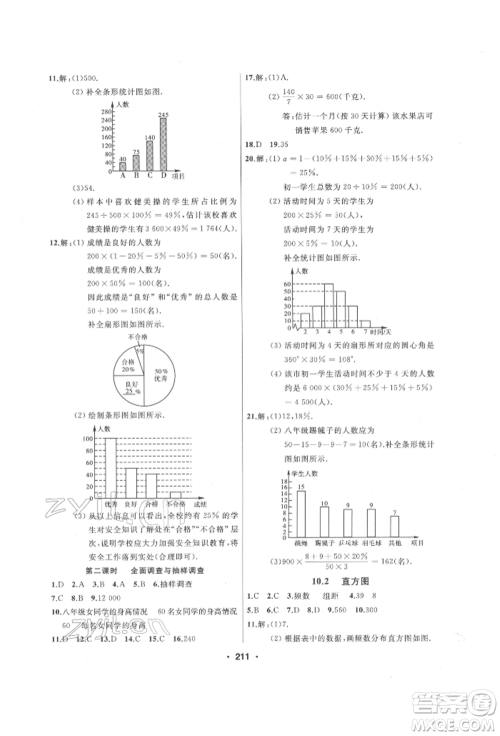 延边人民出版社2022试题优化课堂同步七年级下册数学人教版参考答案