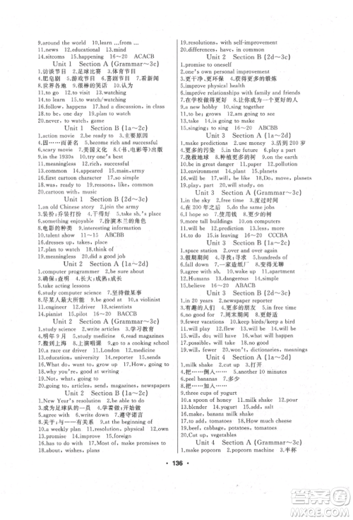 延边人民出版社2022试题优化课堂同步五四学制七年级下册英语鲁教版参考答案 延边人民出版社2022试题优化课堂同步五四学制七年级下册英语鲁教版参考答案