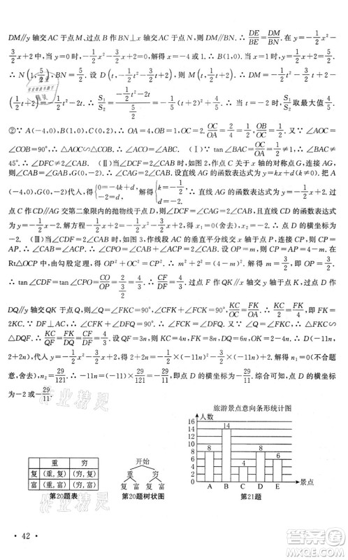 安徽人民出版社2022高效精练九年级数学下册苏科版答案