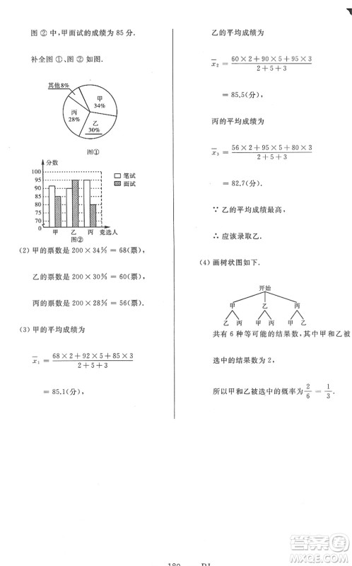 延边人民出版社2022总复习测试一轮高效复习用书九年级数学人教版答案 延边人民出版社2022总复习测试一轮高效复习用书九年级数学人教版答案