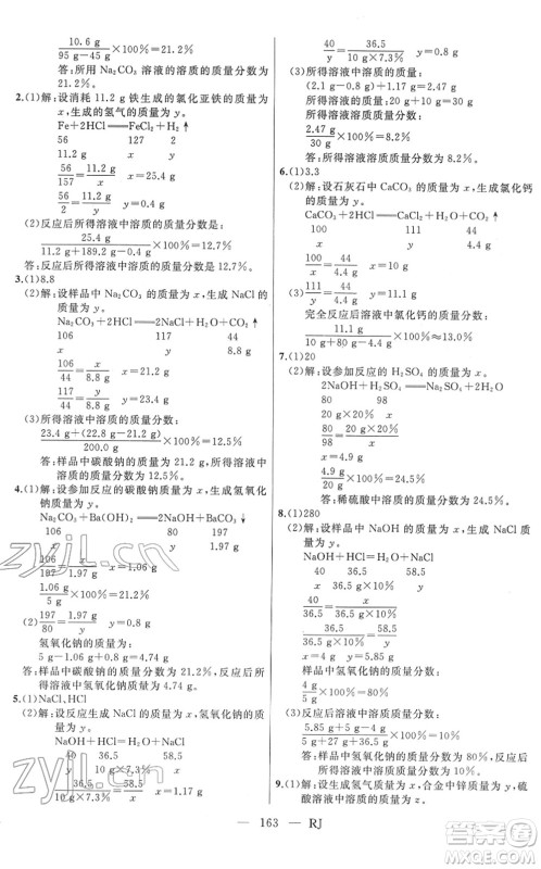 延边人民出版社2022总复习测试一轮高效复习用书九年级化学人教版答案