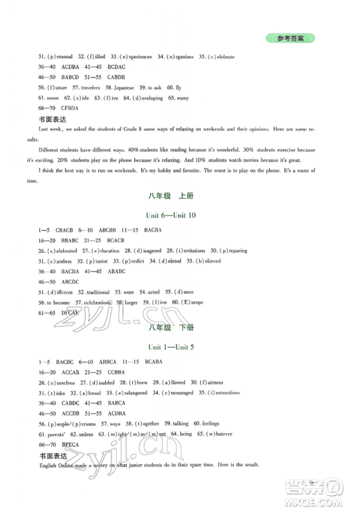 四川教育出版社2022新课程实践与探究丛书九年级下册英语人教版参考答案 四川教育出版社2022新课程实践与探究丛书九年级下册英语人教版参考答案