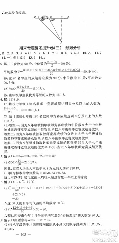 吉林教育出版社2022创新思维全程备考金题一卷通八年级数学下册RJ人教版答案