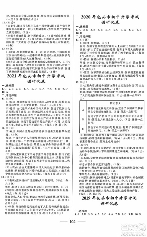 河北少年儿童出版社2022夺冠百分百内蒙古中考试题调研九年级历史人教版答案 河北少年儿童出版社2022夺冠百分百内蒙古中考试题调研九年级历史人教版答案
