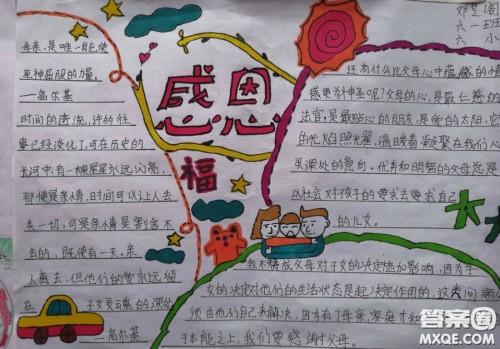 2022感恩母亲节手抄报图片简洁大方 感恩母亲节手抄报图片