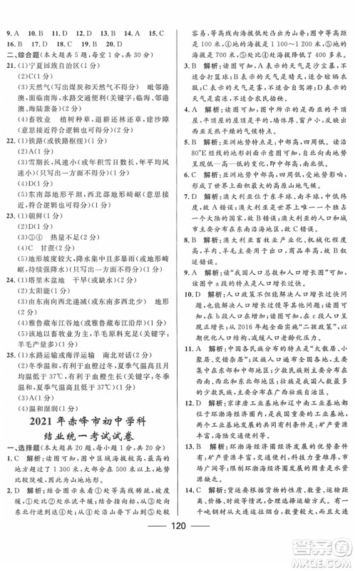 河北少年儿童出版社2022夺冠百分百内蒙古中考试题调研九年级地理人教版答案 河北少年儿童出版社2022夺冠百分百内蒙古中考试题调研九年级地理人教版答案