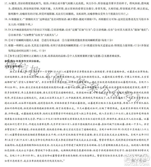 2022九师联盟高三5月质量检测语文试题及答案