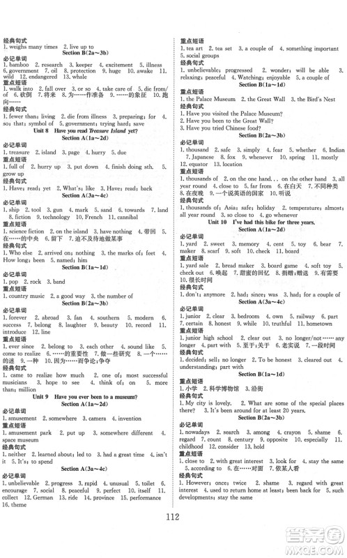 合肥工业大学出版社2022七天学案学练考八年级英语下册RJ人教版答案