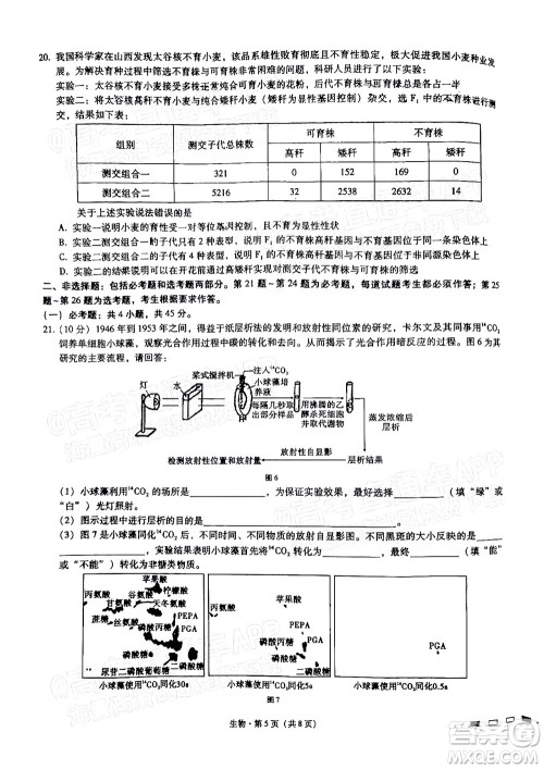 巴蜀中学2022届高考适应性月考卷九生物试题及答案