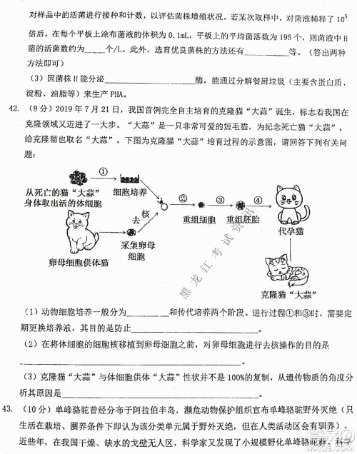 大庆实验中学实验一部2020级高二下学期期中考试生物试题及答案