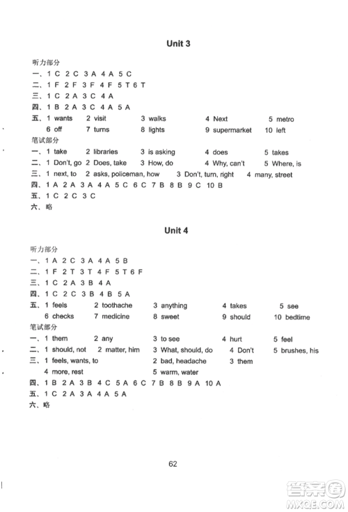 译林出版社2022课课练小学英语活页卷六年级下册通用版参考答案