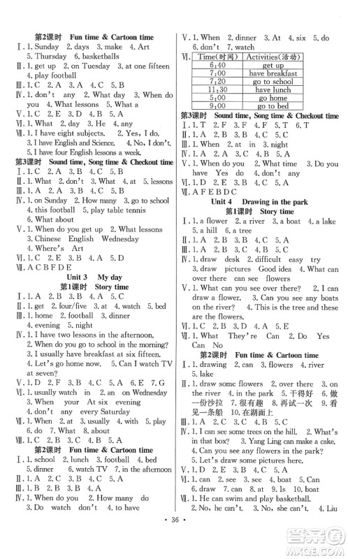 合肥工业大学出版社2022全频道课时作业四年级英语下册YL译林版答案 合肥工业大学出版社2022全频道课时作业四年级英语下册YL译林版答案