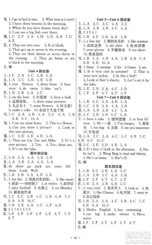 合肥工业大学出版社2022全频道课时作业四年级英语下册YL译林版答案 合肥工业大学出版社2022全频道课时作业四年级英语下册YL译林版答案
