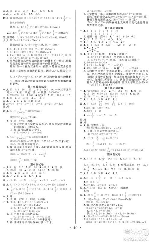 合肥工业大学出版社2022全频道课时作业六年级数学下册RJ人教版答案 合肥工业大学出版社2022全频道课时作业六年级数学下册RJ人教版答案