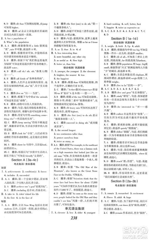 河北美术出版社2022全优课堂考点集训与满分备考八年级英语下册人教版答案 河北美术出版社2022全优课堂考点集训与满分备考八年级英语下册人教版答案