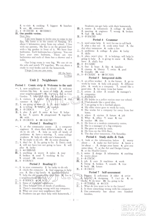 江苏凤凰美术出版社2022南通小题课时提优作业本七年级下册英语江苏版参考答案 江苏凤凰美术出版社2022南通小题课时提优作业本七年级下册英语江苏版参考答案
