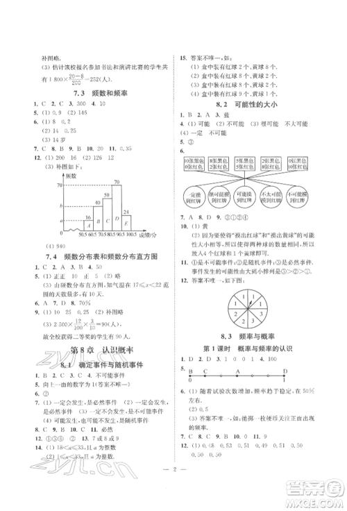 江苏凤凰美术出版社2022南通小题课时提优作业本八年级下册数学江苏版参考答案 江苏凤凰美术出版社2022南通小题课时提优作业本八年级下册数学江苏版参考答案