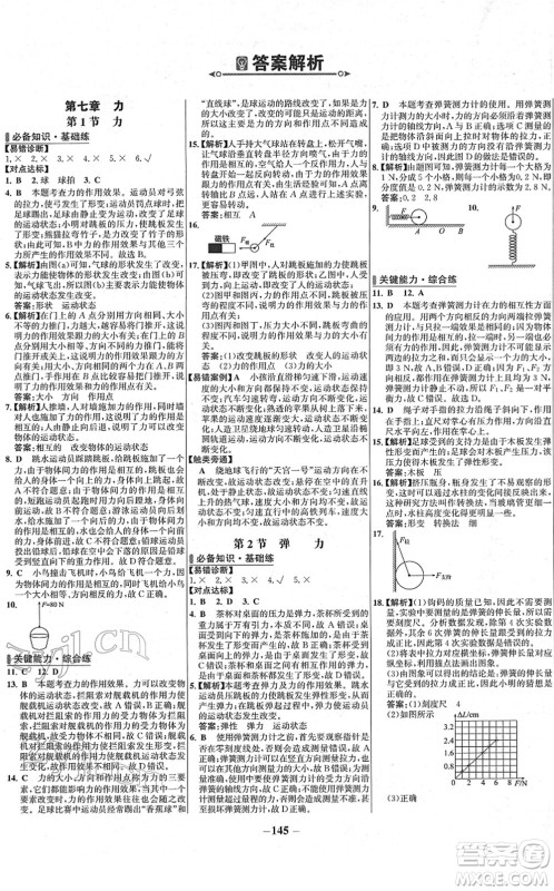 延边大学出版社2022世纪金榜百练百胜八年级物理下册RJ人教版答案