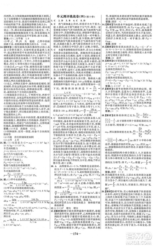延边大学出版社2022世纪金榜百练百胜八年级物理下册RJ人教版答案