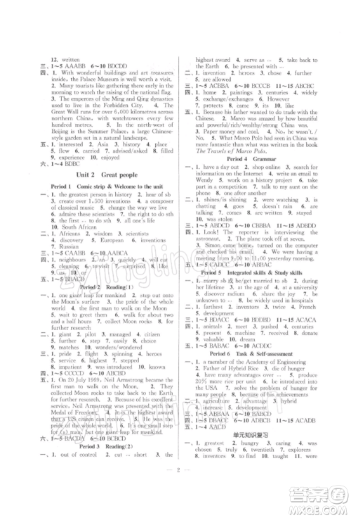 江苏凤凰美术出版社2022南通小题课时提优作业本九年级下册英语江苏版参考答案