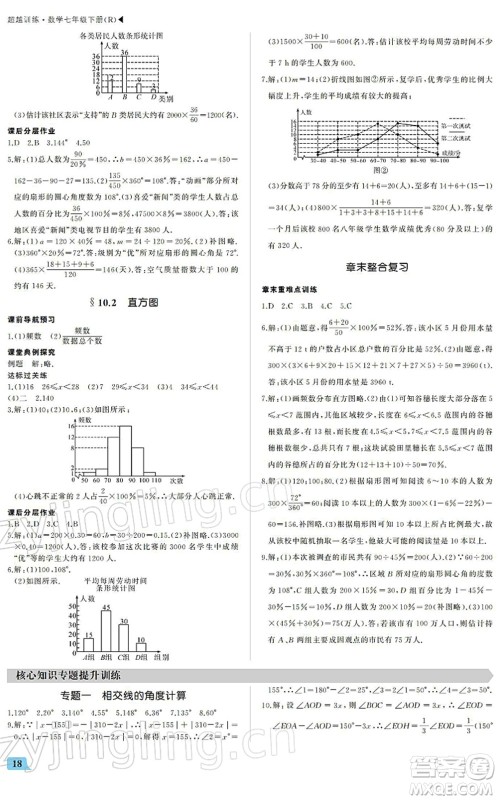 内蒙古大学出版社2022超越训练七年级数学下册R人教版答案