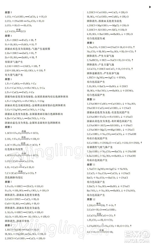 内蒙古大学出版社2022超越中考九年级化学下册人教版答案