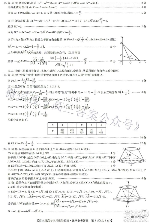 2022九师联盟新高考5月质量检测高三数学试题及答案