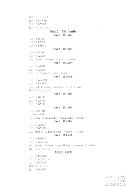 西安出版社2022状元坊全程突破导练测三年级下册英语人教版顺德专版参考答案 西安出版社2022状元坊全程突破导练测三年级下册英语人教版顺德专版参考答案