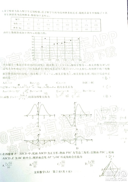 2022普通高等学校招生全国统一考试青桐鸣考前终极预测文科数学试题及答案