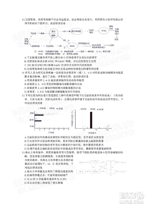 北京房山区2022年高考二模考试试卷高三生物学试题及答案