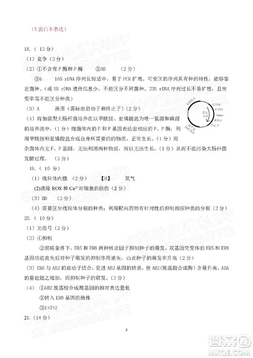 北京房山区2022年高考二模考试试卷高三生物学试题及答案