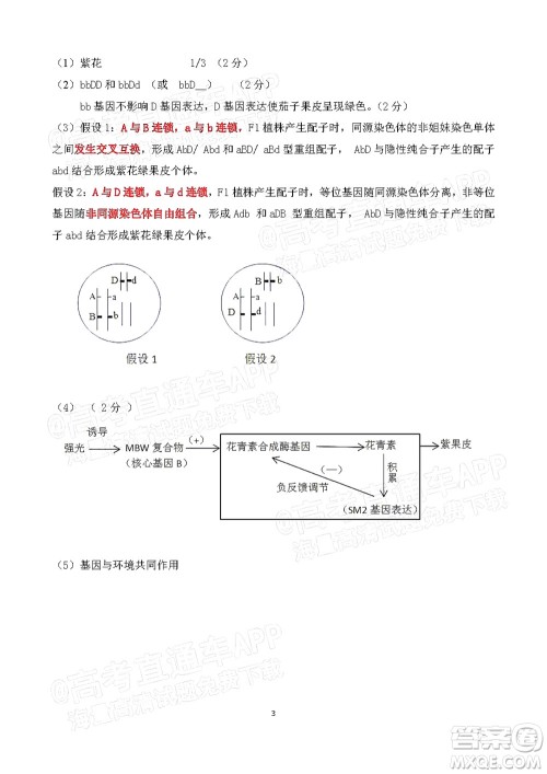 北京房山区2022年高考二模考试试卷高三生物学试题及答案