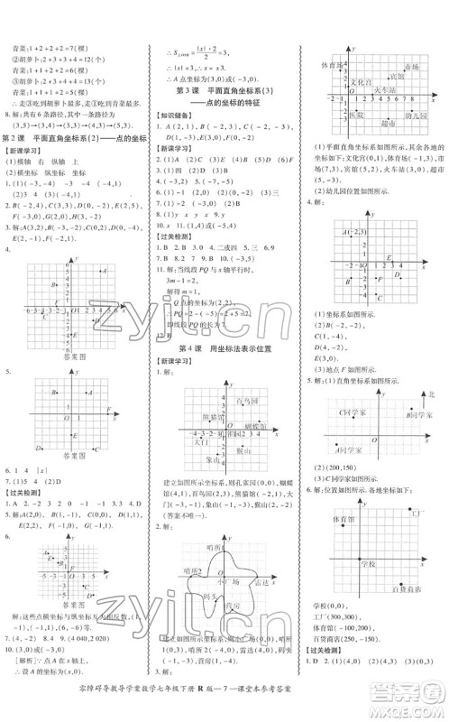 电子科技大学出版社2022零障碍导教导学案七年级数学下册R人教版答案