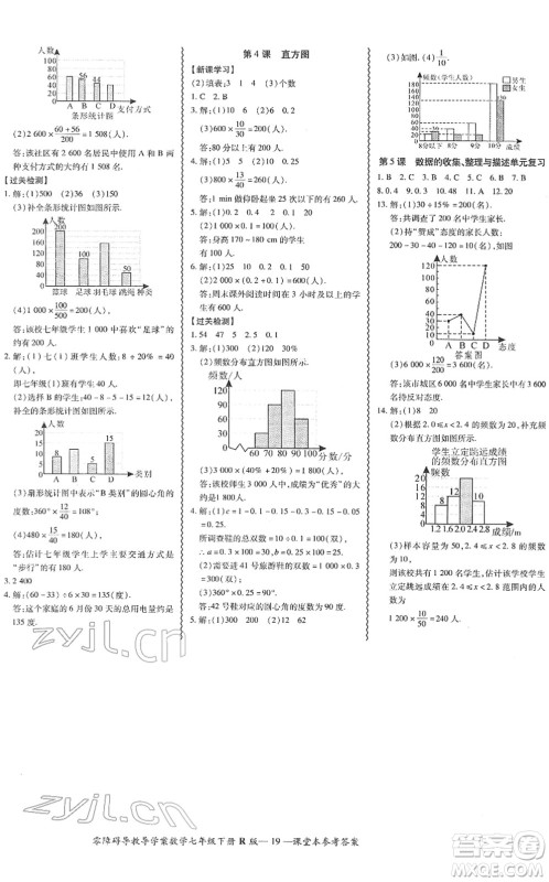 电子科技大学出版社2022零障碍导教导学案七年级数学下册R人教版答案