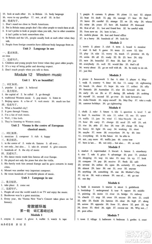 电子科技大学出版社2022零障碍导教导学案七年级英语下册WYYY外研版答案