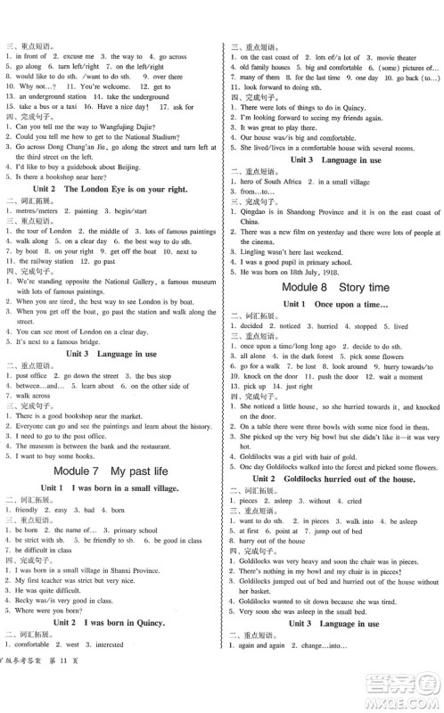 电子科技大学出版社2022零障碍导教导学案七年级英语下册WYYY外研版答案