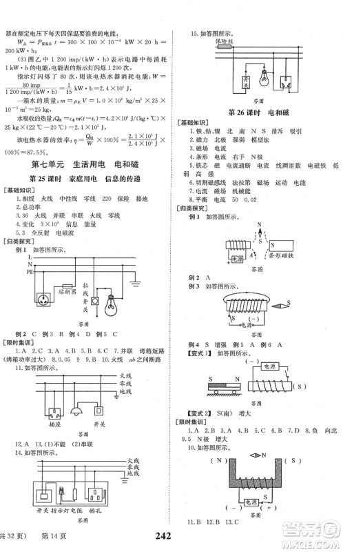 北京时代华文书局2022全程夺冠中考突破九年级物理JYKX教育科学版答案