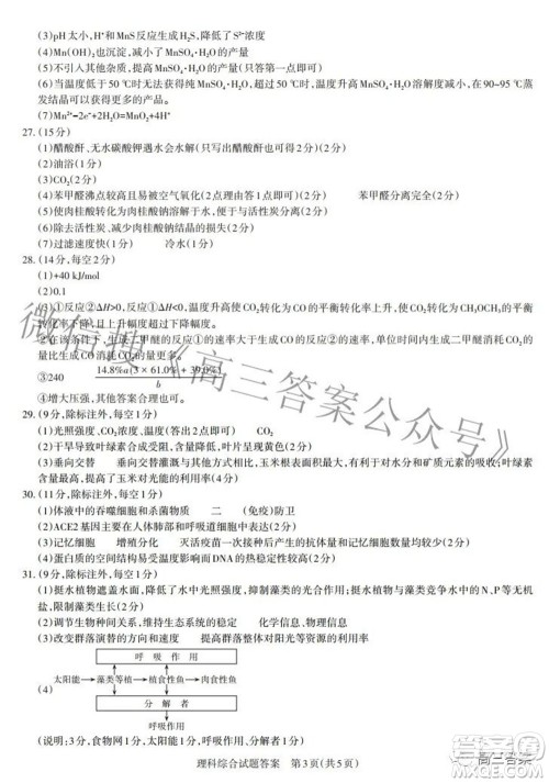 2022年山西省级名校联考三押题卷理科综合试题及答案 2022年山西省级名校联考三押题卷理科综合试题及答案