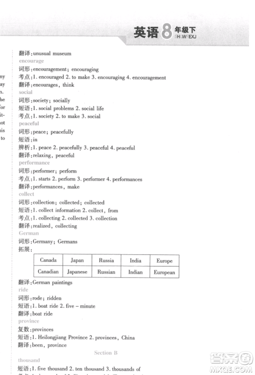 北方妇女儿童出版社2022精析巧练课时达标八年级下册英语人教版参考答案