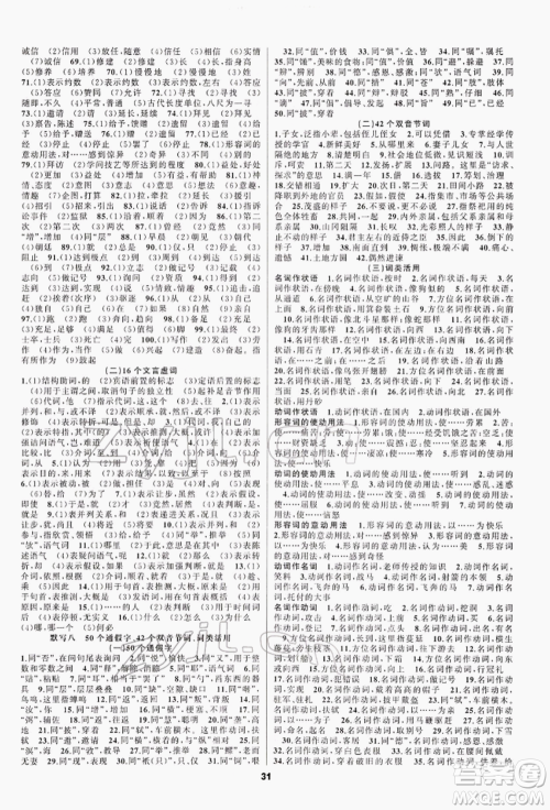 阳光出版社2022全品中考复习方案专题精讲语文人教版江西专版参考答案