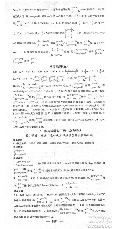 阳光出版社2022精英新课堂七年级数学下册RJ人教版答案 阳光出版社2022精英新课堂七年级数学下册RJ人教版答案