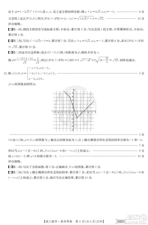 2022年金太阳高三联考5001C文科数学试题及答案 2022年金太阳高三联考5001C文科数学试题及答案