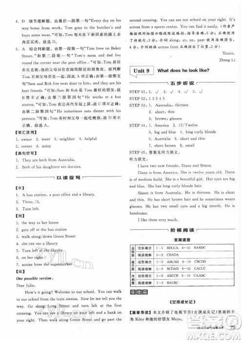 阳光出版社2022练就优等生七年级英语下册RJ人教版答案