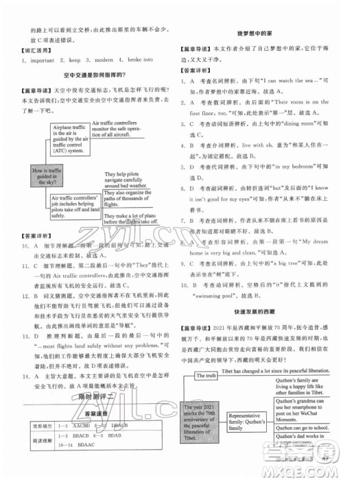 阳光出版社2022练就优等生七年级英语下册RJ人教版答案